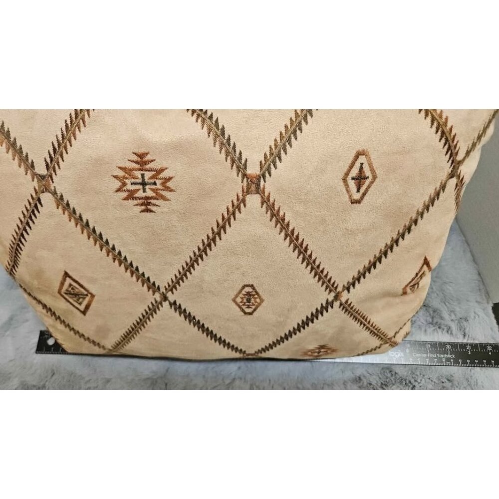 Embroidered Geometric Pattern Decorative Throw Pillow